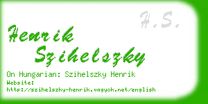 henrik szihelszky business card